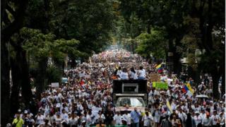 Women's anti-government march in Caracas