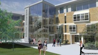 Architect's impression of refurbished university building