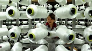 A worker in a factory in China