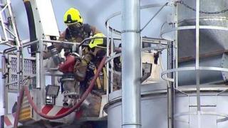 Firefighters at scene
