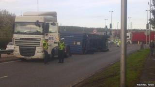 A90 lorry flip