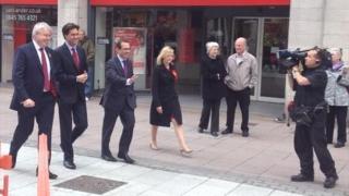 Ed Miliband campaigning in Cardiff