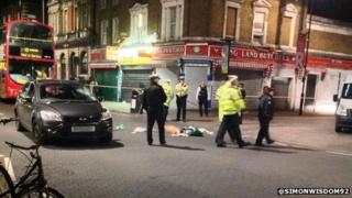 Scene of the crash in Kingsland Road
