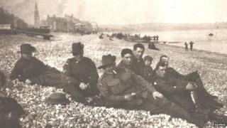 Anzac soldiers relaxing on Weymouth beach