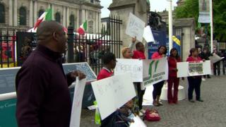 The Nigerian Association Northern Ireland held a rally in Belfast on Saturday