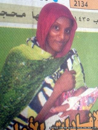 Meriam Ibrahim holding her daughter