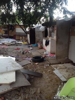 Abandoned Roma camp in Pierrefitte-sur-Seine, near Paris, 16 June (image: Natalia Gallois)