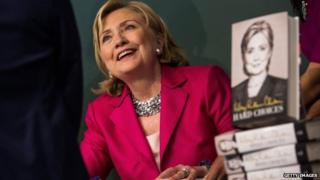 Hillary Clinton, shown here at a book event in New York, signed her memoir at a Costco warehouse