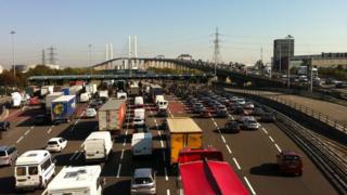 Traffic on the Dartford bridge