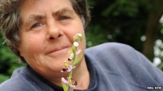 Trudy Ede with bee orchid