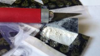 Close up of heroin bags