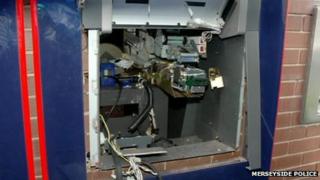 Blown up cash machine