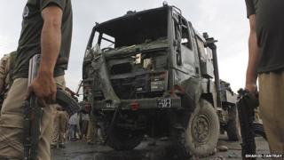 The army vehicle involved in the 16 July 2014 accident