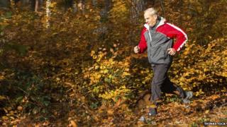 Old man running