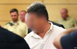 Michael Harry K in court in Wuerzberg (11 August 2014)
