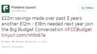 Flintshire council Twitter page