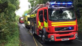 Fire engine at the scene