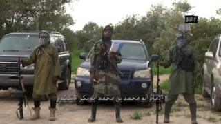 File picture of Boko Haram leader Abubakar Shekau (centre)
