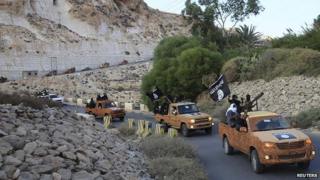 Islamist militants in Derna, Oct 2014