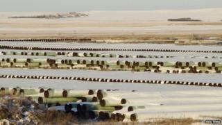 Keystone pipes in North Dakota