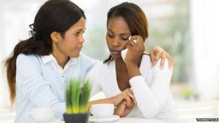Comforting a tearful friend