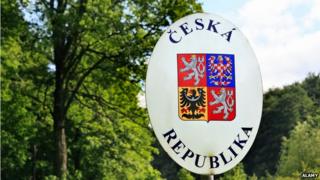 Czech Republic border sign