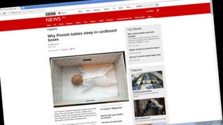 Screen grab of BBC webpage