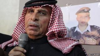 Safi Youssef Al-Kasasbeh - father of Maaz al-Kassasbeh - at a press conference