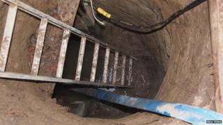 Ladder into the tunnel