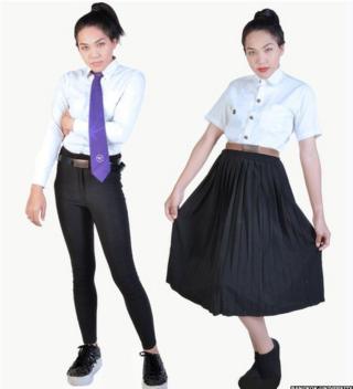 Image shows suggested clothing for transgender Bangkok University students
