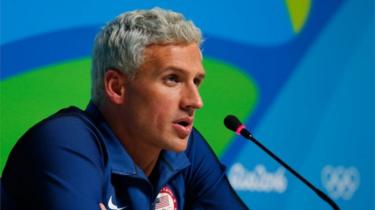 Ryan Lochte attends a press conference in Rio de Janeiro, Brazil. Photo: August 2016
