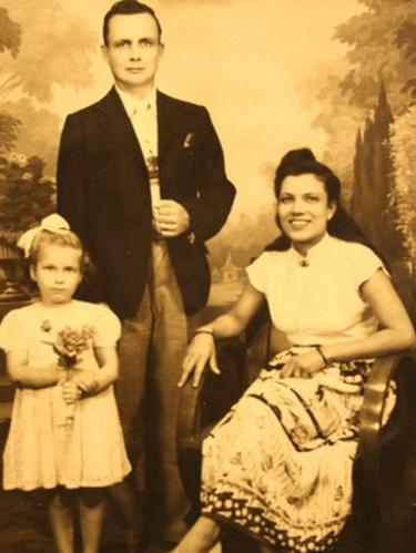 Kris Griffiths' grandparents and mother in the late 1950s