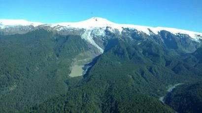 Vista aérea do terreno doado no Chile