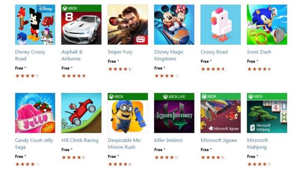 The most popular PC games currently on the Windows Store.