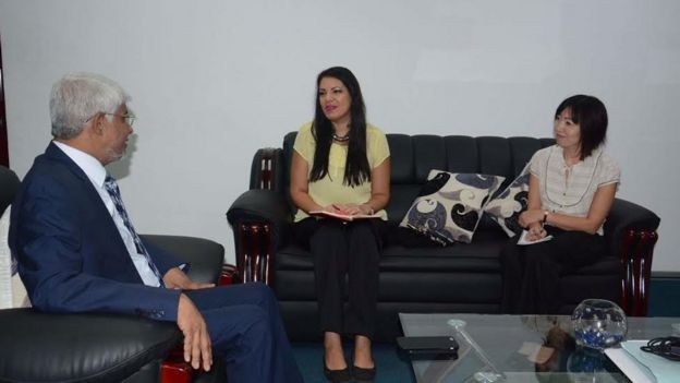 கிழக்கு மாகாண முதலமைச்சர் ஹாபிஸ் நசீர் அகமட் உடன் ஐ.நாவின் மனித உரிமைகள் பேரவையின் சிறுபான்மையினரின் உரிமைகள் தொடர்பான அறிக்கையாளர் ரீட்டா இஷாக் நாடின்