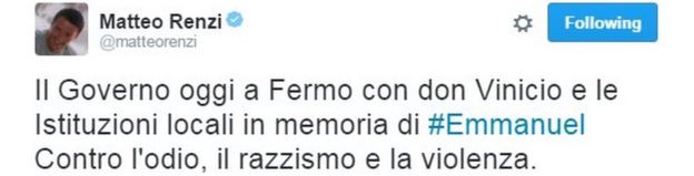 Matteo Renzi tweet