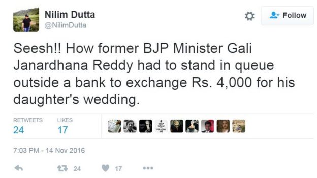 Nilim Dutta: Seesh!! How former BJP Minister Gali Janardhana Reddy had to stand in queue outside a bank to exchange Rs. 4,000 for his daughter's wedding.