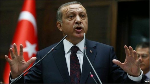 Recep Tayyip Erdogan at the Turkish parliament in Ankara - 8 April 2014