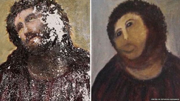 Elias Garcia Martinez's Ecce Homo (left) and the 