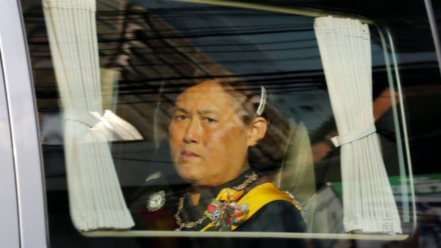 Thailand's Princess Maha Chakri Sirindhorn travels with a convoy carrying her late father
