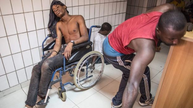 L'hôpital de Libreville a dû accueillir un nombre important de manifestants blessés.