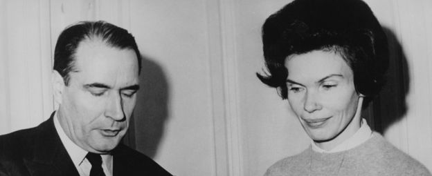Francois Mitterrand with his wife Danielle in 1965