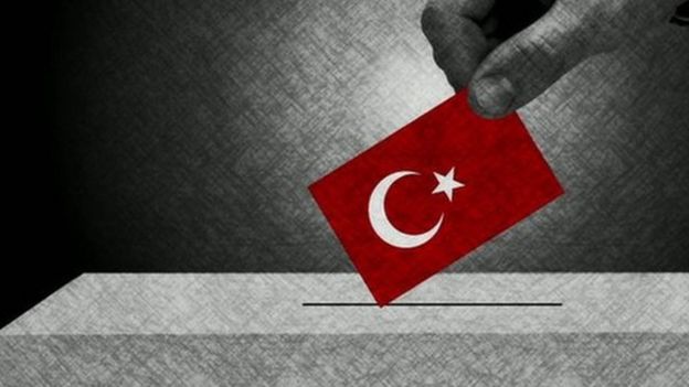 Türkiyə bayrağı və səsvermə qutusu