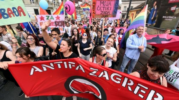 Gay pride parade in Zagreb, 11 June