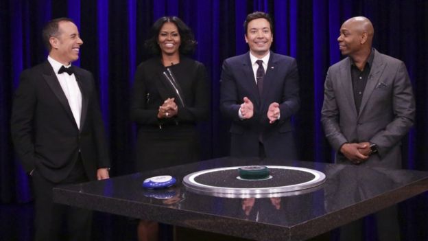 Jerry Seinfeld, Michelle Obama, Jimmy Fallon na Dave Chapelle