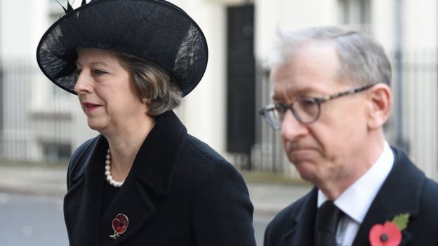 La actual Primer Ministra Theresa May con su esposo durante el evento, Londres. Inglaterra. La actual Primer Ministra Theresa May con su esposo durante el evento, Londres.