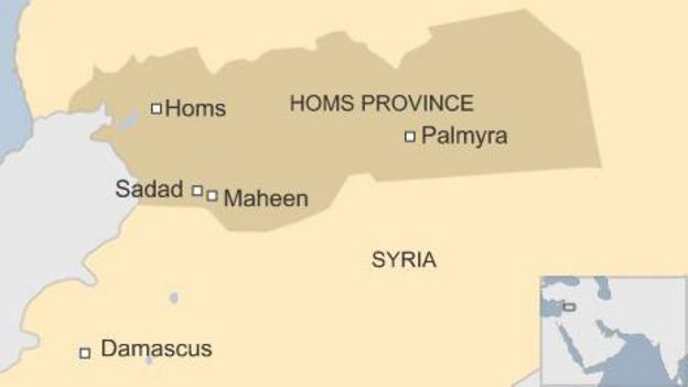 Map of Homs province