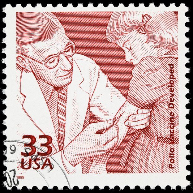 Estampilla celebrando la vacuna contra el polio