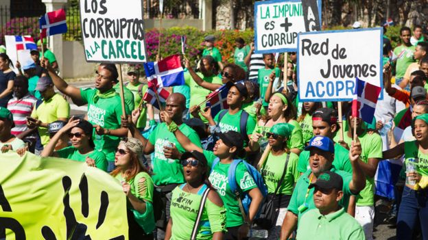Marcha contra la corrupción y el escándalo Odebrecht en República Dominicana