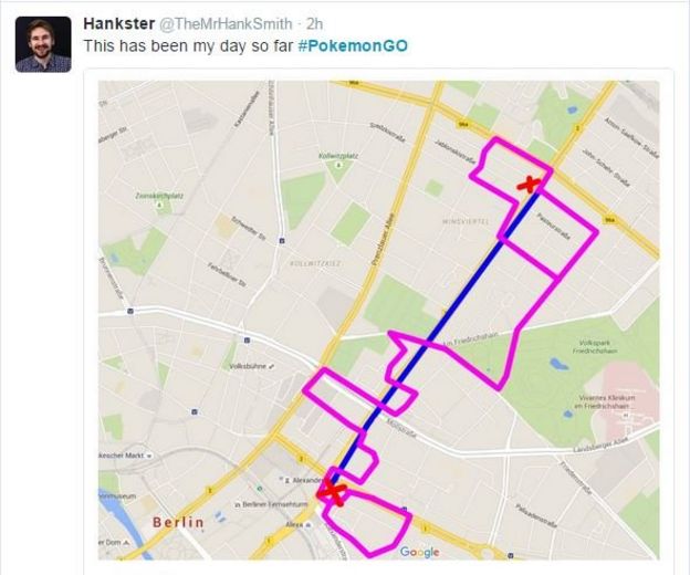 Un tuit sobre PokemonGo